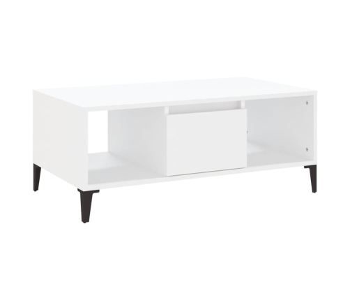 Mesa de centro madera contrachapada blanco 90x50x36,5 cm