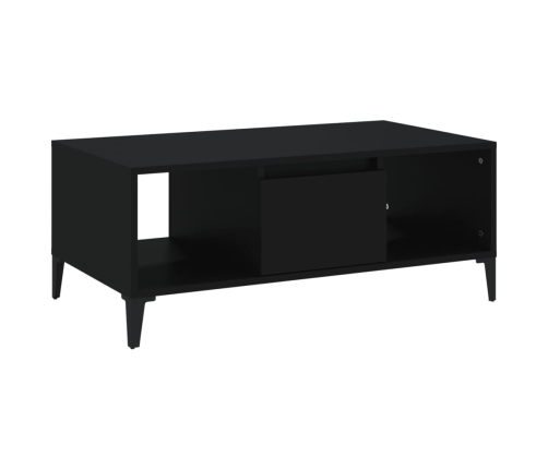 Mesa de centro madera contrachapada negro 90x50x36,5 cm