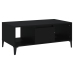 Mesa de centro madera contrachapada negro 90x50x36,5 cm