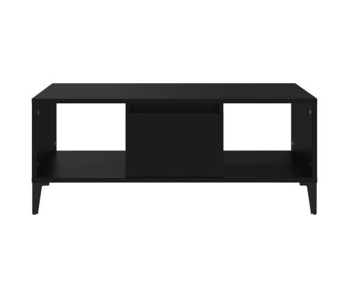 Mesa de centro madera contrachapada negro 90x50x36,5 cm