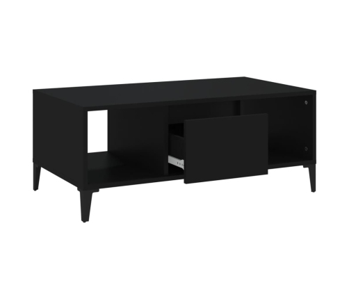 Mesa de centro madera contrachapada negro 90x50x36,5 cm