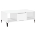 Mesa de centro madera contrachapada blanco brillo 90x50x36,5 cm