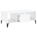 Mesa de centro madera contrachapada blanco brillo 90x50x36,5 cm