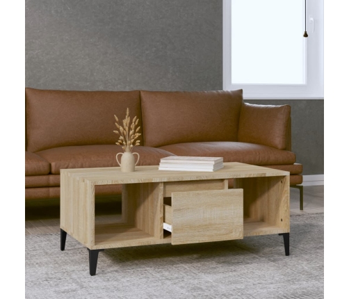 Mesa de centro madera contrachapada roble Sonoma 90x50x36,5 cm