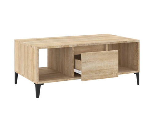 Mesa de centro madera contrachapada roble Sonoma 90x50x36,5 cm