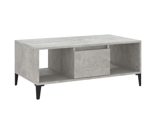 Mesa de centro madera contrachapada gris hormigón 90x50x36,5 cm