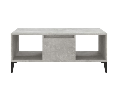 Mesa de centro madera contrachapada gris hormigón 90x50x36,5 cm