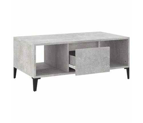 Mesa de centro madera contrachapada gris hormigón 90x50x36,5 cm