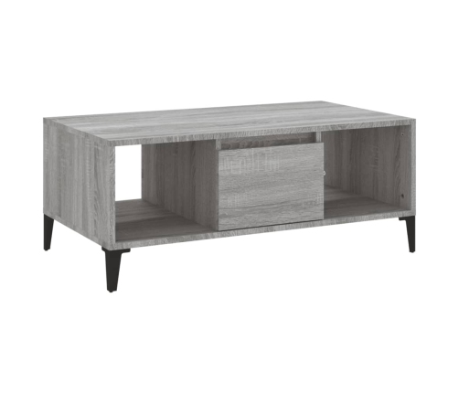 vidaXL Mesa de centro madera contrachapada gris Sonoma 90x50x36,5 cm