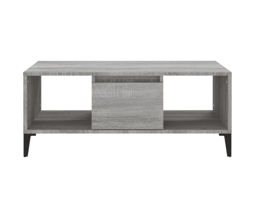 vidaXL Mesa de centro madera contrachapada gris Sonoma 90x50x36,5 cm