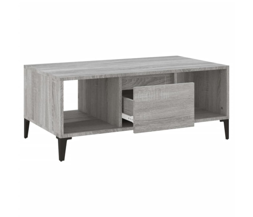 vidaXL Mesa de centro madera contrachapada gris Sonoma 90x50x36,5 cm