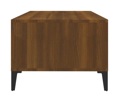 Mesa de centro madera contrachapada marrón roble 90x50x36,5 cm