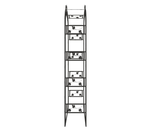 Arco de jardín acero negro 116x45x240 cm