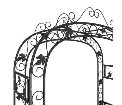 Arco de jardín acero negro 116x45x240 cm