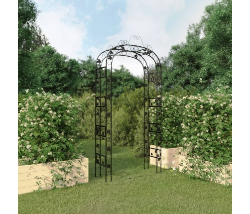 Arco de jardín acero negro 116x45x240 cm