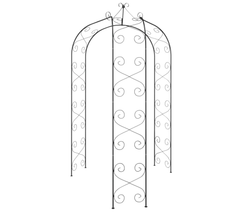 Arco de jardín acero negro Ø180x255 cm