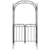 Arco de jardín con puerta acero negro 108x45x235 cm