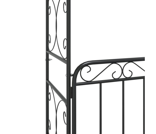 Arco de jardín con puerta acero negro 108x45x235 cm