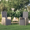 Sillones de jardín reclinables con cojines 2 uds ratán PE gris