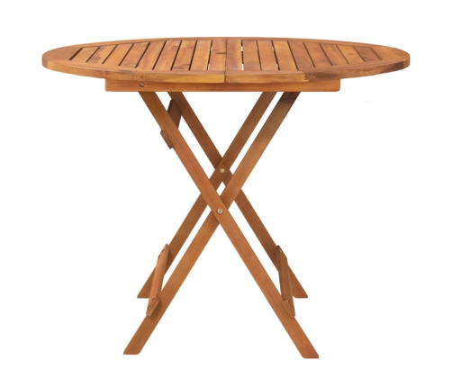 Mesa de jardín plegable madera maciza de acacia Ø 90x75 cm