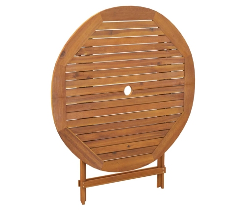 Mesa de jardín plegable madera maciza de acacia Ø 90x75 cm