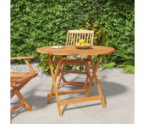 Mesa de jardín plegable madera maciza de acacia Ø 90x75 cm