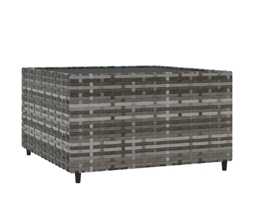 Set de muebles de jardín 4 pzas y cojines ratán sintético gris