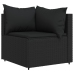 Set de muebles de jardín 3 pzas y cojines ratán sintético negro