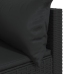 Set de muebles de jardín 3 pzas y cojines ratán sintético negro
