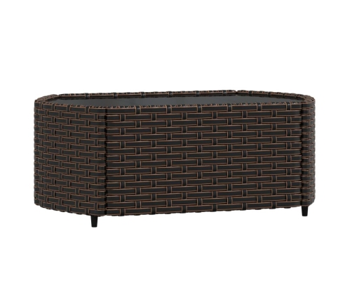 Set muebles de jardín 4 piezas y cojines ratán sintético marrón