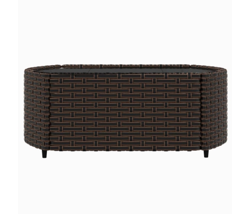 Set muebles de jardín 4 piezas y cojines ratán sintético marrón