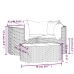 Set muebles de jardín 4 piezas y cojines ratán sintético marrón