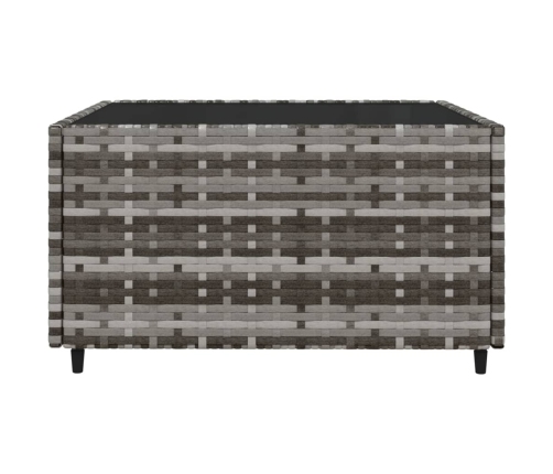 Set de muebles de jardín 3 pzas y cojines ratán sintético gris