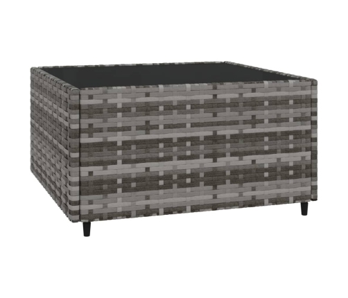 Set de muebles de jardín 4 pzas y cojines ratán sintético gris