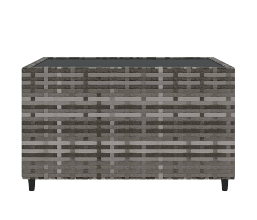 Set de muebles de jardín 4 pzas y cojines ratán sintético gris