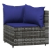 Set de muebles de jardín 4 pzas y cojines ratán sintético gris