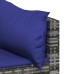 Set de muebles de jardín 4 pzas y cojines ratán sintético gris