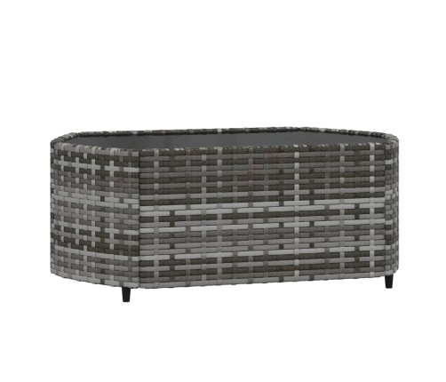 Set de muebles de jardín 4 pzas y cojines ratán sintético gris