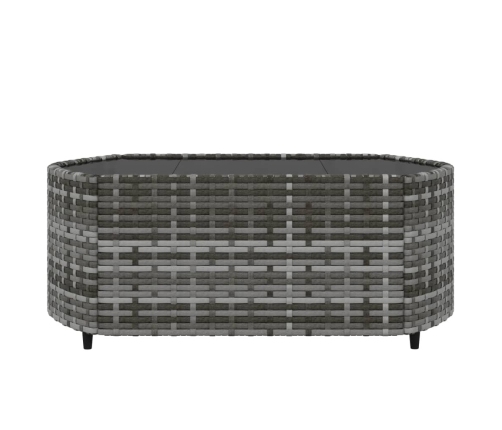 Set de muebles de jardín 4 pzas y cojines ratán sintético gris