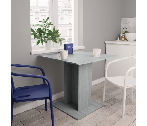 Mesa de comedor madera contrachapada gris Sonoma 80x80x75 cm