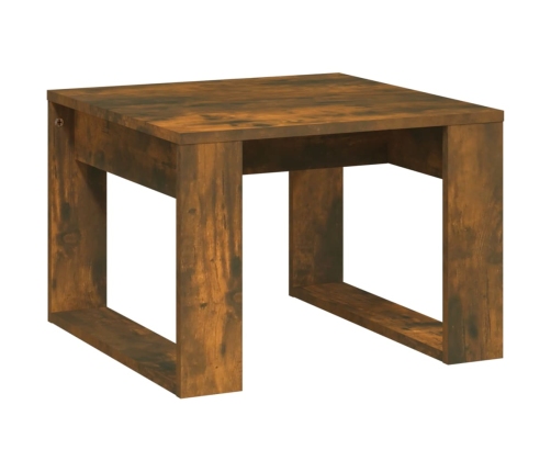 Mesa auxiliar madera contrachapada roble ahumado 50x50x35 cm