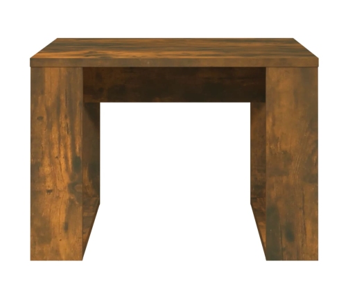 Mesa auxiliar madera contrachapada roble ahumado 50x50x35 cm