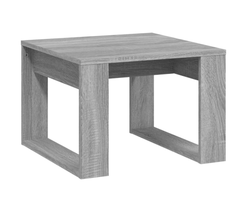 vidaXL Mesa auxiliar madera contrachapada gris Sonoma 50x50x35 cm