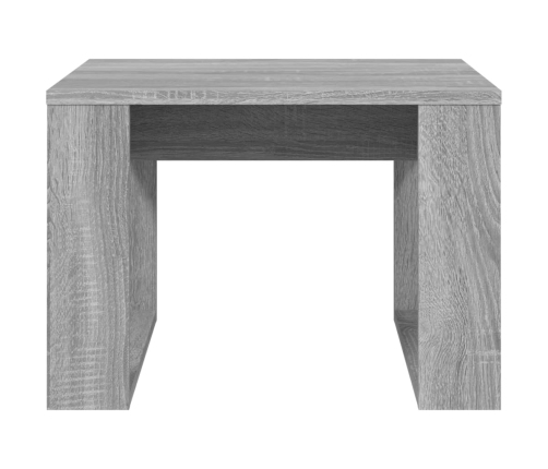 vidaXL Mesa auxiliar madera contrachapada gris Sonoma 50x50x35 cm