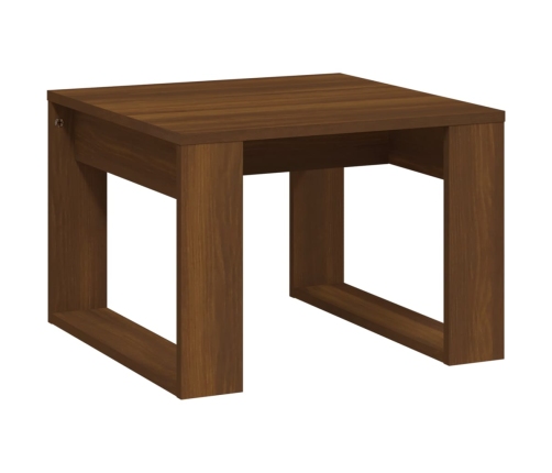 Mesa auxiliar madera contrachapada marrón roble 50x50x35 cm