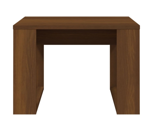 Mesa auxiliar madera contrachapada marrón roble 50x50x35 cm