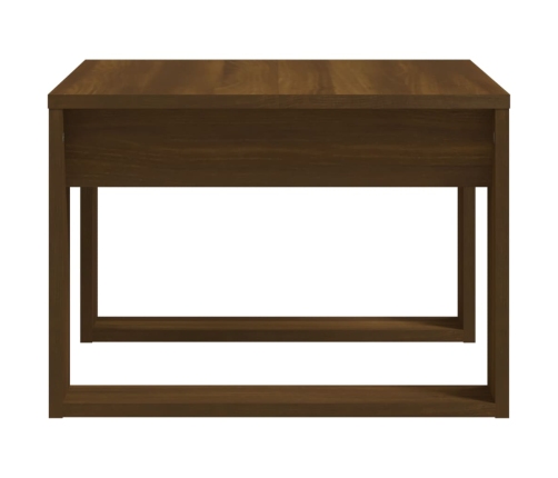 Mesa auxiliar madera contrachapada marrón roble 50x50x35 cm