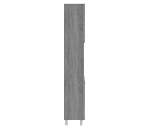 Armario de baño madera contrachapada gris Sonoma 30x30x179 cm