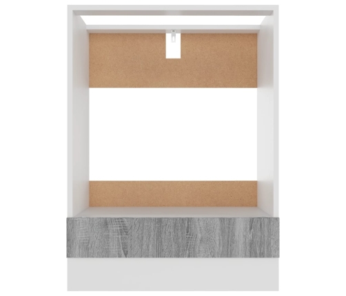 Armario de horno cocina madera ingeniería gris 60x46x81,5 cm