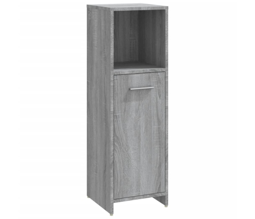 Armario de baño madera contrachapada gris Sonoma 30x30x95 cm